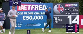 Tom Vaillant comes close to an ace at the 14th 