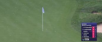 Angel Hidalgo goes close with his tee-shot at par-four tenth