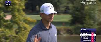 Nicolai Højgaard birdies the seventh to join lead