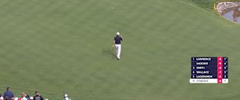 Adrian Otaegui holes monster birdie putt at the 18th