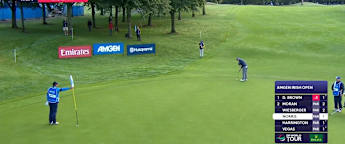 Shaun Norris holes birdie putt from long range at the 11th