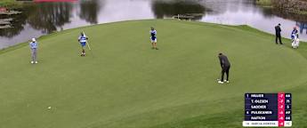 Alfredo Garcia-Heredia holes long birdie putt at the seventh 