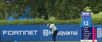 David Ravetto goes close with tee shot at the 12th 