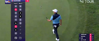 Adrien Saddier chips in at the 16th