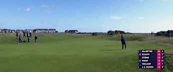 WATCH: Freddy Schott holes monster par putt at 17