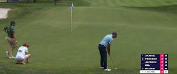 Dan Brown holes long-range birdie putt from the fringe