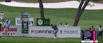 Thriston Lawrence comes close to an ace at the 11th