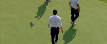 Yuto Katsuragawa chips in for back-to-back birdies at the 11th