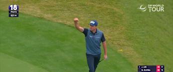 WATCH: Laurie Canter holes eagle at the last from 100 feet