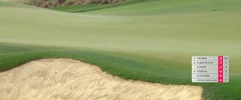 Rory McIlroy drives the green at the par-four tenth