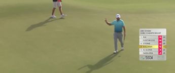 Andy Sullivan birdies the 17th from long range