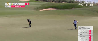 Shane Lowry drains monster birdie putt at the third