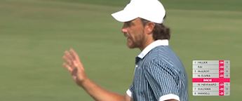 Tommy Fleetwood birdies the 12th from range