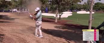 WATCH: Michael Kim's excellent approach from the trees at 15