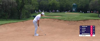 Kristoffer Reitan hits sensational bunker shot at the 6th Hole