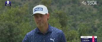 Kristoffer Reitan holes lengthy birdie putt at the eighth