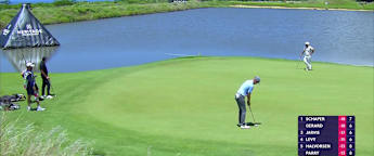 Ryan Gerard makes a long birdie at the 7th