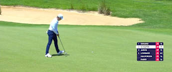 Schaper holes birdie putt at the 16th