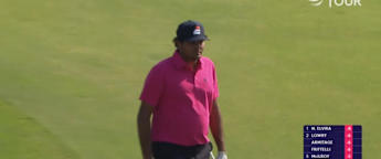 Eugenio Chacarra chips in for eagle at the fourth