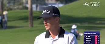 Daniel Hillier drains long birdie putt to join the lead