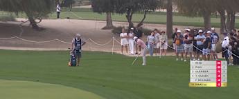 Christiaan Maas hits one close from the rough at the sixth