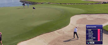 WATCH | Tobias Jonsson chips in for birdie from bunker at the 13th