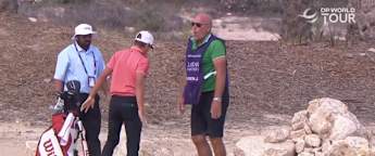 Joakim Lagergren's caddie earns his keep in rocky start to round two