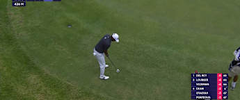 Dylan Naidoo lips out for birdie at six