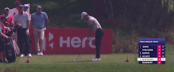 Niklas Nørgaard hits brilliant tee shot at the third to set up birdie