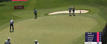 Elvis Smylie judges right-to-left putt to perfection