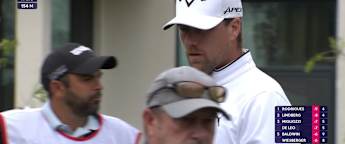 Mikael Lindberg goes close at the par 3 5th