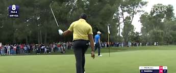 Yurav Premlall chips in for bonus birdie at the eighth
