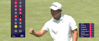 WATCH: Yanhan Zhou eagles ninth to take outright first-round lead