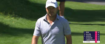 Richard Sterne rolls the rock from 32ft for birdies at seventh 