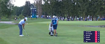 Daniel Brown hits great wedge shot to set up birdie at 16th