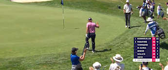 Oihan Guillamoundeguy holes out for birdie