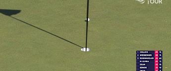 Frederic Lacroix almost aces the par-three 12th 
