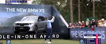 Michael Hollick produces brilliant tee-shot at the 17th