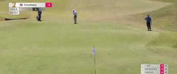 WATCH | Justin Thomas plays a vintage links shot at the second