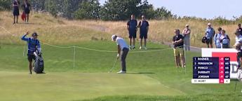 WATCH | Félix Mory spins his ball into the pin on the 14th