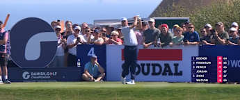 WATCH | Rasmus Højgaard drives the par-four fourth with a three wood