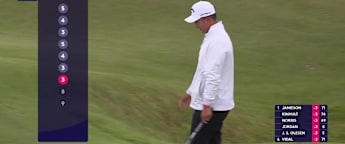 WATCH: Yanhan Zhou makes chip-in birdie at the seventh