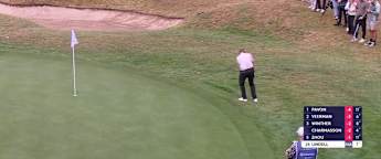 WATCH | Oliver Lindell chips in at the 17th