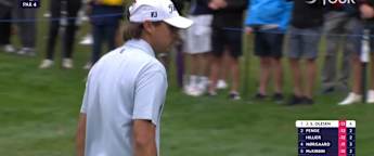 WATCH | Jacob Skov Olesen holes from off the green to take the lead