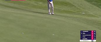 Joel Girrbach gets into red figures with birdie at the fourth