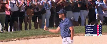 Nacho Elvira holes out from the bunker