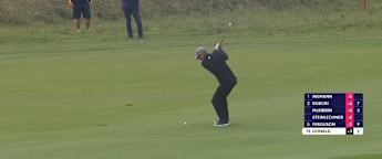 WATCH | Luke Donald holes 92-yard approach for eagle