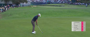 WATCH | Adam Scott goes right at the flag at the 18th