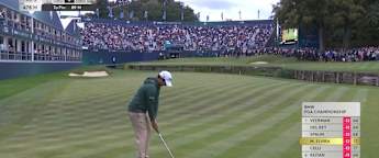 WATCH | Manuel Elvira spins approach to tap-in range at 18th