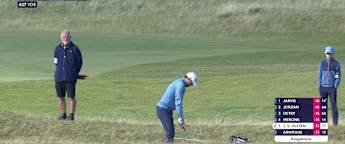 Skov Olesen almost holes out on the 18th at Kingsbarns